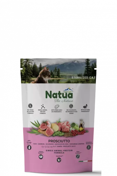 Natua Trockenfutter Katze Kastriert Schinken  8 x 350g